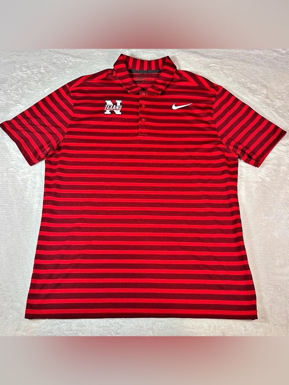 Nike Golf Men’s Large Texans N Dri-FIT Striped Polo
